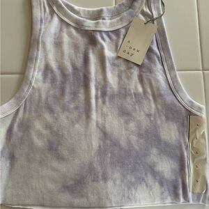 A New Day Lavender Tie-Dye Crop Top